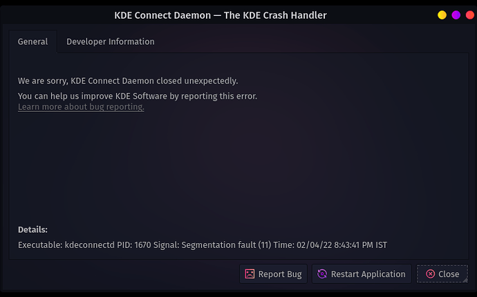 KDE error