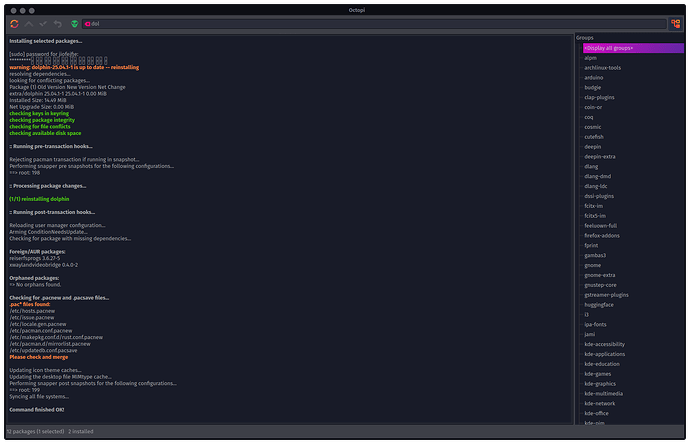 Snapper invalid checksum breaks reinstall garuda 051225 4png