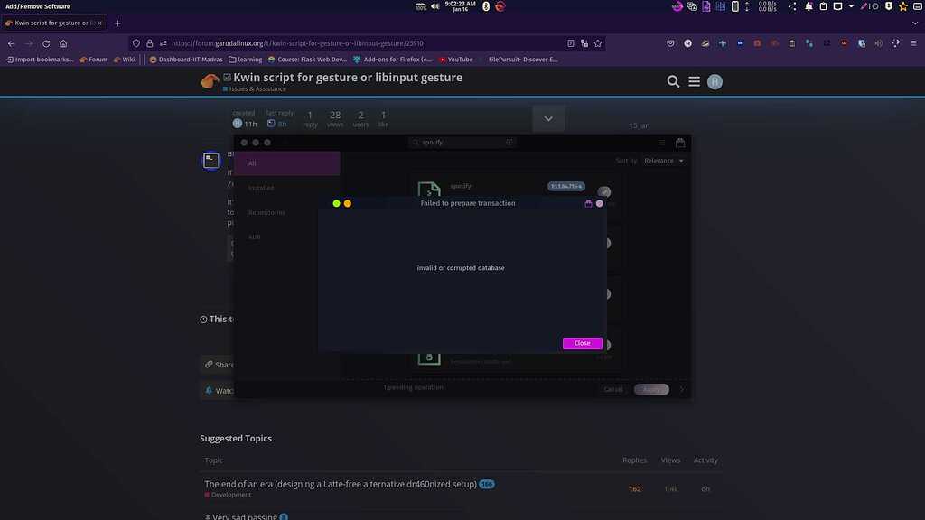 Issue in Add/Remove software - Issues & Assistance - Garuda Linux Forum