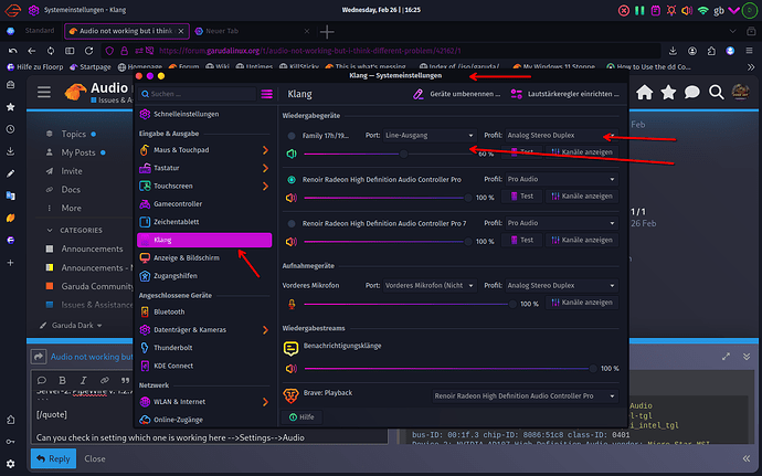 audio settings