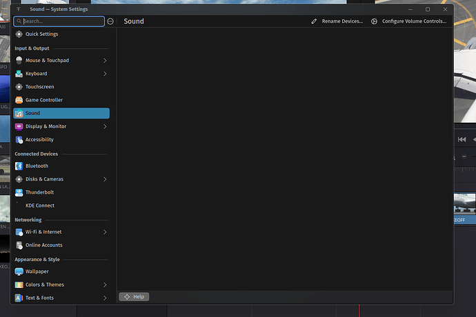No Audio Controls in Settings