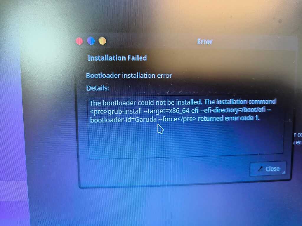 Linux Mint Bootloader Install Failed