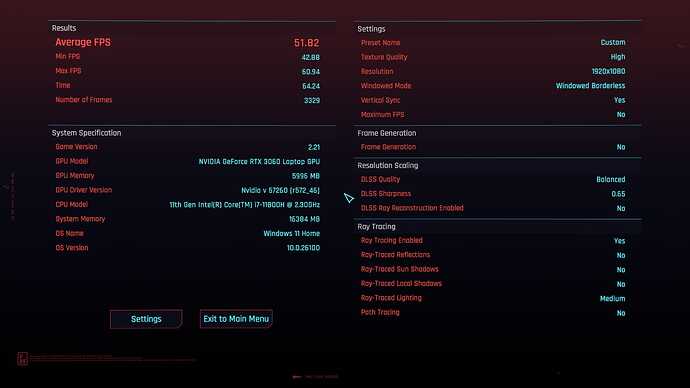 Cyberpunk 2077, Win11, RTX on