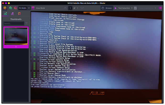 Screenshot 101123 Volatile Files etc Beta ISO