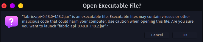 Java executable prompt
