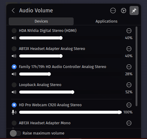 KDE Audio Controls